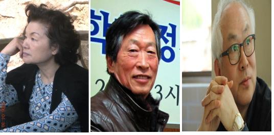 (왼쪽부터)신달자&#44; 윤금초&#44; 장영우 교수